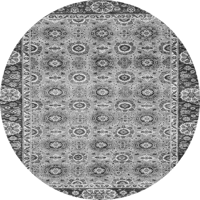Round Machine Washable Abstract Gray Modern Rug, wshabs3354gry