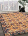 Machine Washable Abstract Chestnut Brown Rug in a Family Room, wshabs3354