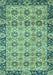 Machine Washable Abstract Turquoise Modern Area Rugs, wshabs3354turq