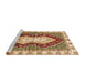 Sideview of Machine Washable Abstract Yellow Rug, wshabs3355