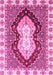 Machine Washable Abstract Pink Modern Rug, wshabs3355pnk