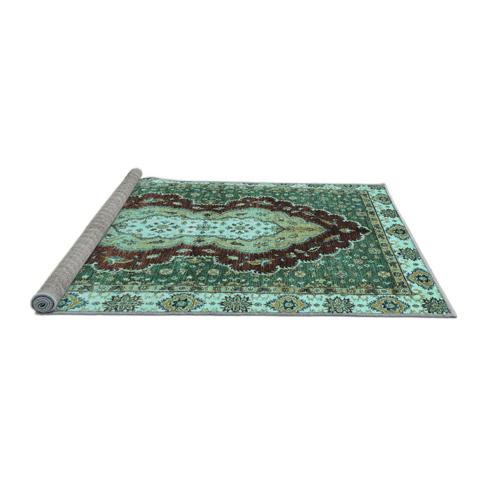 Sideview of Machine Washable Abstract Light Blue Modern Rug, wshabs3355lblu