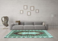 Machine Washable Abstract Light Blue Modern Rug, wshabs3355lblu