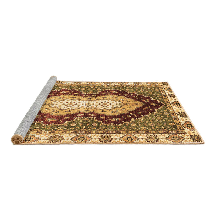 Sideview of Machine Washable Abstract Brown Modern Rug, wshabs3355brn