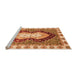 Sideview of Machine Washable Abstract Orange Modern Area Rugs, wshabs3355org