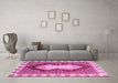 Machine Washable Abstract Pink Modern Rug in a Living Room, wshabs3355pnk