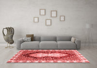 Machine Washable Abstract Red Modern Rug, wshabs3355red