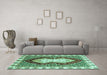 Machine Washable Abstract Turquoise Modern Area Rugs in a Living Room,, wshabs3355turq