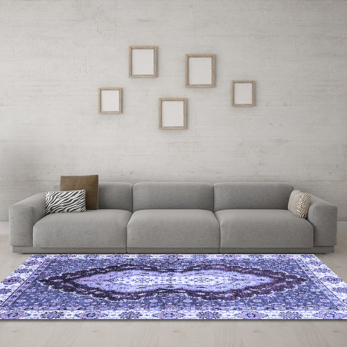Machine Washable Abstract Blue Modern Rug in a Living Room, wshabs3355blu