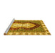 Sideview of Machine Washable Abstract Yellow Modern Rug, wshabs3355yw