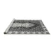 Sideview of Machine Washable Abstract Gray Modern Rug, wshabs3355gry