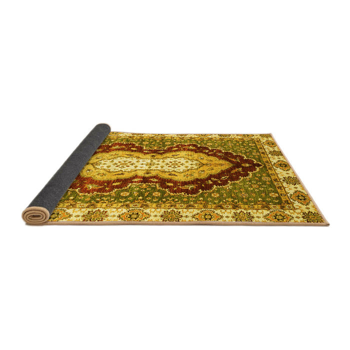 Sideview of Abstract Yellow Modern Rug, abs3355yw