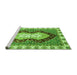 Sideview of Machine Washable Abstract Green Modern Area Rugs, wshabs3355grn