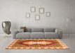 Machine Washable Abstract Orange Modern Area Rugs in a Living Room, wshabs3355org