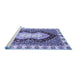 Sideview of Machine Washable Abstract Blue Modern Rug, wshabs3355blu