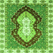 Square Abstract Green Modern Rug, abs3355grn