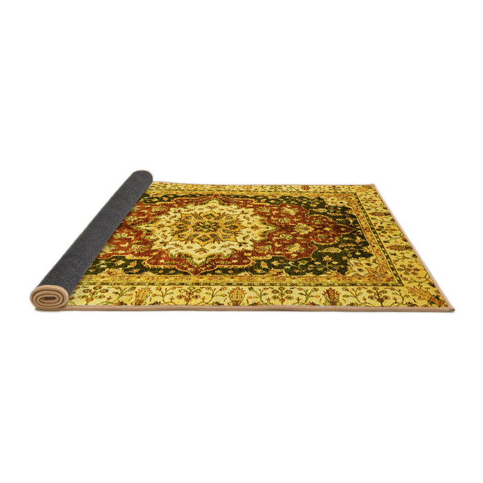 Sideview of Abstract Yellow Modern Rug, abs3356yw