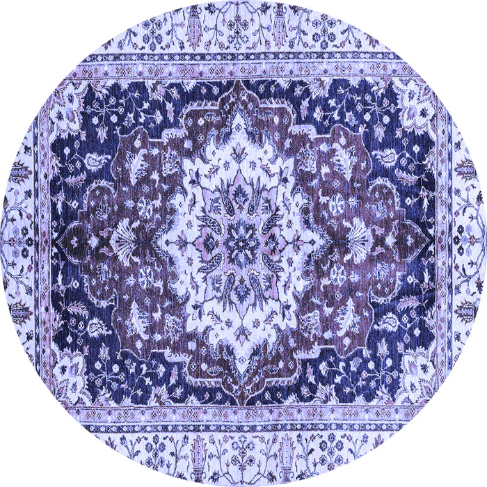 Round Abstract Blue Modern Rug, abs3356blu