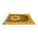 Sideview of Machine Washable Abstract Yellow Modern Rug, wshabs3356yw