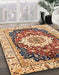 Machine Washable Abstract Brown Red Rug in a Family Room, wshabs3356