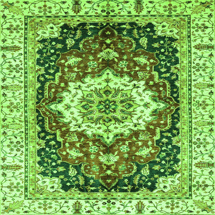 Square Abstract Green Modern Rug, abs3356grn