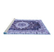 Sideview of Machine Washable Abstract Blue Modern Rug, wshabs3356blu