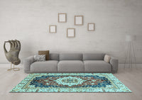 Machine Washable Abstract Light Blue Modern Rug, wshabs3356lblu