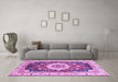 Machine Washable Abstract Purple Modern Area Rugs in a Living Room, wshabs3356pur