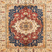 Square Machine Washable Abstract Brown Red Rug, wshabs3356