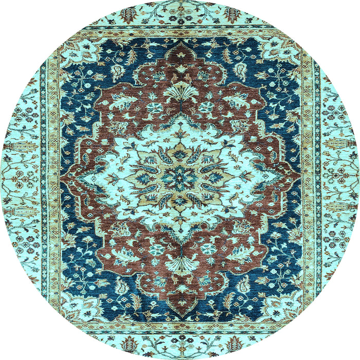 Round Machine Washable Abstract Light Blue Modern Rug, wshabs3356lblu