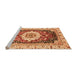 Sideview of Machine Washable Abstract Orange Modern Area Rugs, wshabs3356org