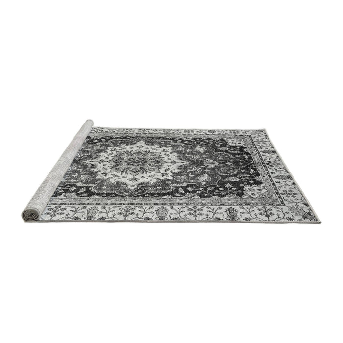 Sideview of Machine Washable Abstract Gray Modern Rug, wshabs3356gry