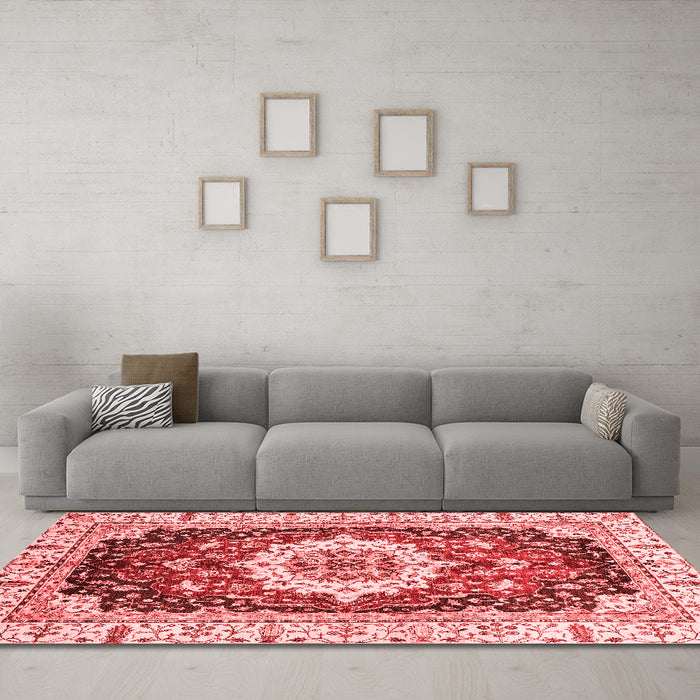 Modern Red Washable Rugs