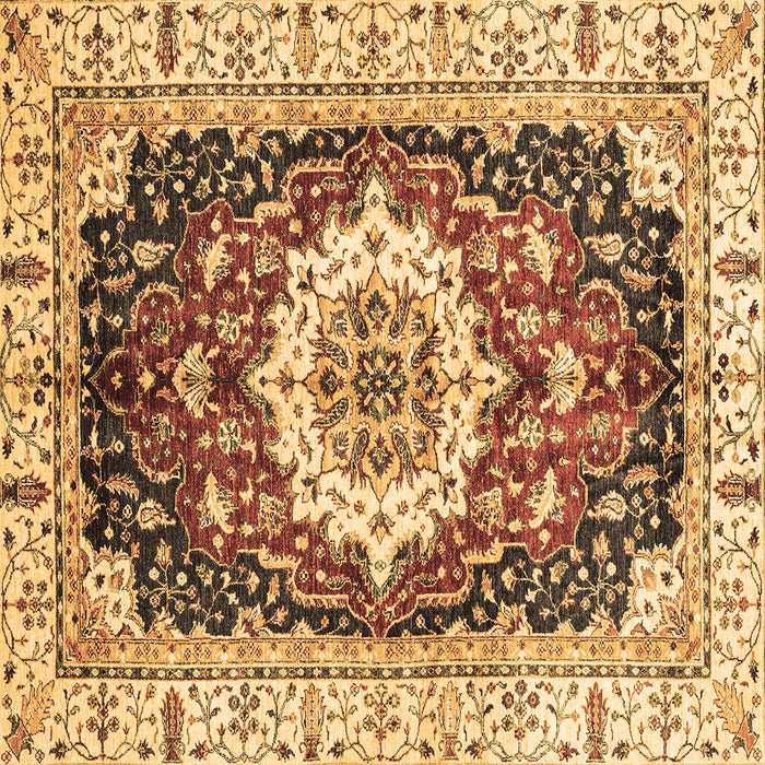 Square Abstract Brown Modern Rug, abs3356brn