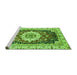 Sideview of Machine Washable Abstract Green Modern Area Rugs, wshabs3356grn