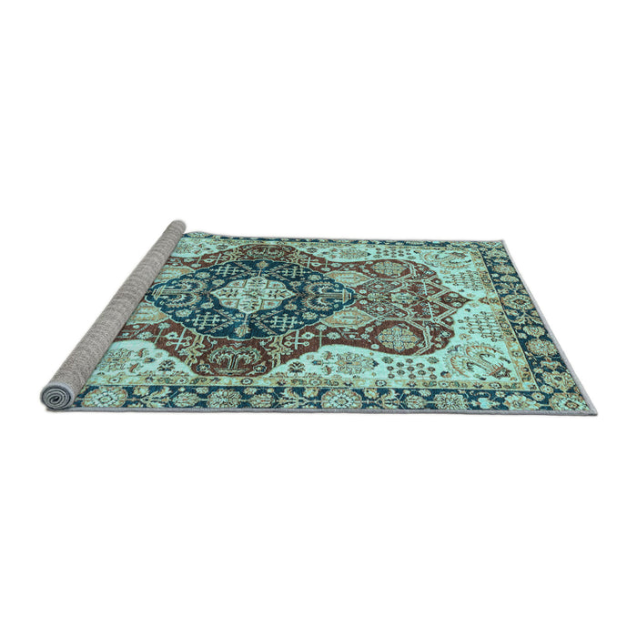 Sideview of Machine Washable Abstract Light Blue Modern Rug, wshabs3357lblu