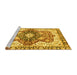 Sideview of Machine Washable Abstract Yellow Modern Rug, wshabs3357yw