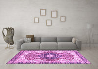 Machine Washable Abstract Purple Modern Rug, wshabs3357pur