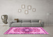 Machine Washable Abstract Pink Modern Rug in a Living Room, wshabs3357pnk