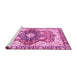 Sideview of Machine Washable Abstract Pink Modern Rug, wshabs3357pnk