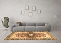 Machine Washable Abstract Brown Modern Rug, wshabs3357brn