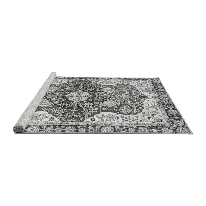 Sideview of Machine Washable Abstract Gray Modern Rug, wshabs3357gry