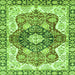 Square Abstract Green Modern Rug, abs3357grn