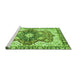 Sideview of Machine Washable Abstract Green Modern Area Rugs, wshabs3357grn