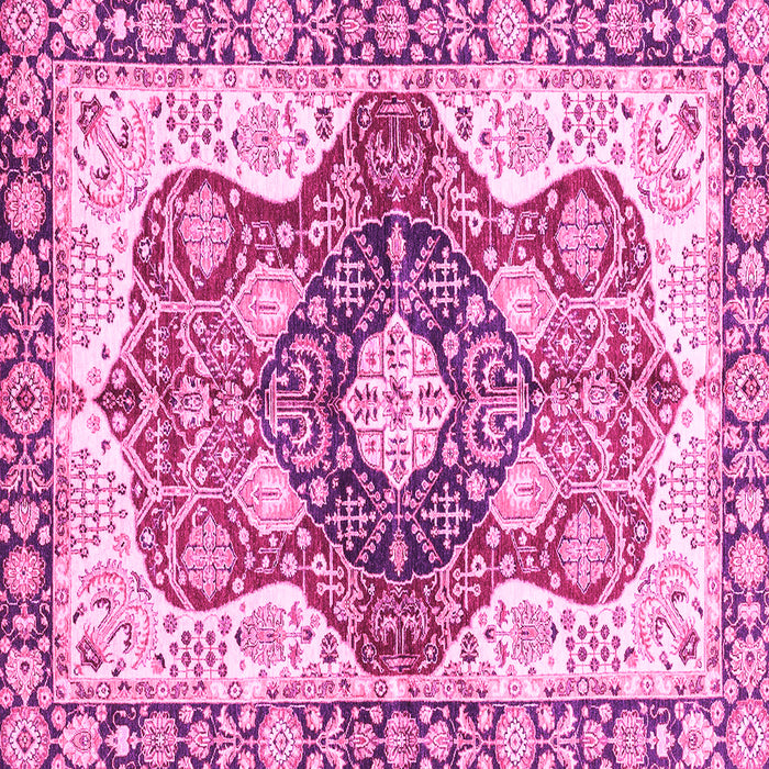 Square Machine Washable Abstract Pink Modern Rug, wshabs3357pnk