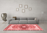 Machine Washable Abstract Red Modern Rug, wshabs3357red