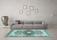 Machine Washable Abstract Light Blue Modern Rug, wshabs3357lblu