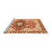 Sideview of Machine Washable Abstract Orange Modern Area Rugs, wshabs3357org