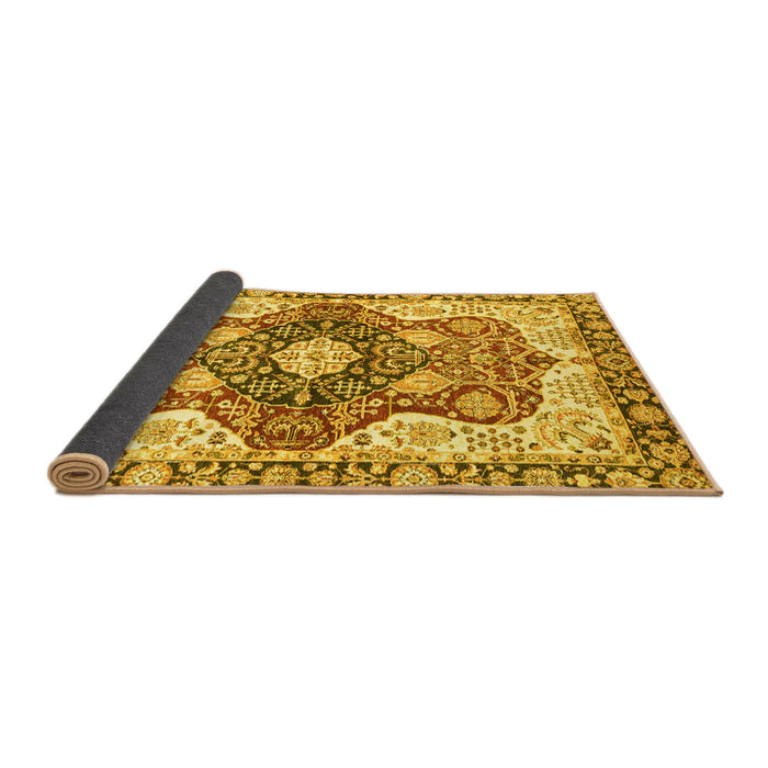 Sideview of Abstract Yellow Modern Rug, abs3357yw