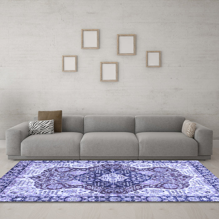 Machine Washable Abstract Blue Modern Rug in a Living Room, wshabs3357blu